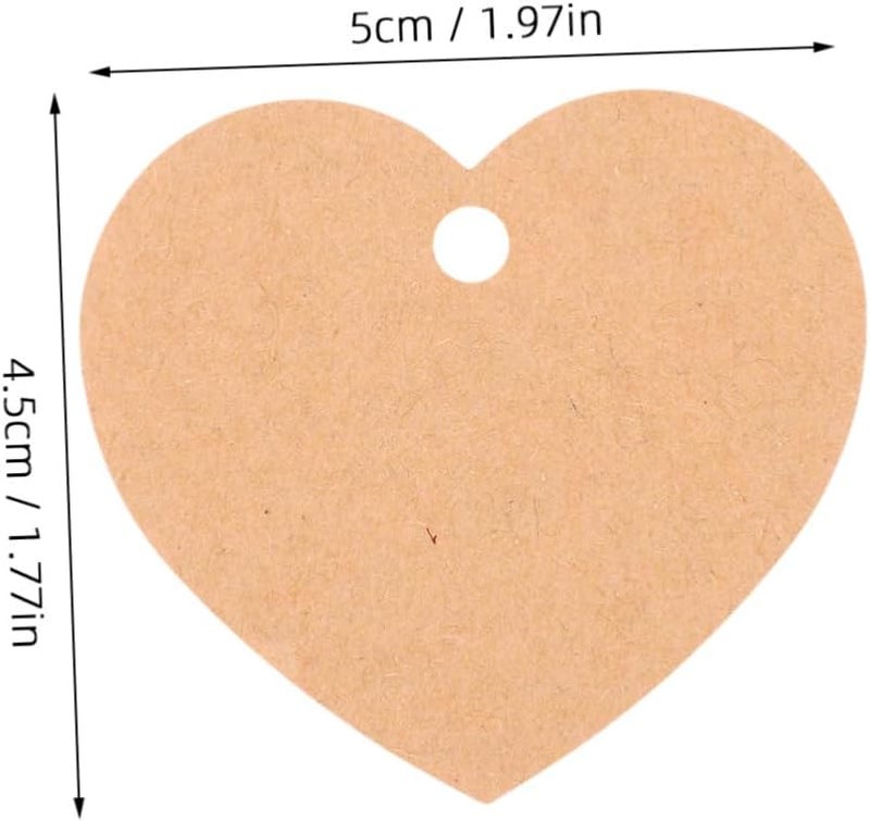 2 Sets Heart Shaped Kraft Paper Tags Blank Labels With String For Valentine Crafts - Image 2